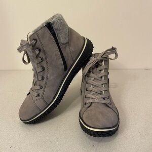 Rieker Gray Lace-Up Boots for Women